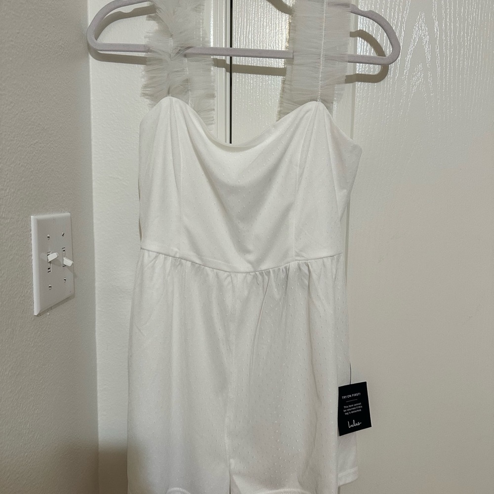 Lulu's Ivory Satin Romper